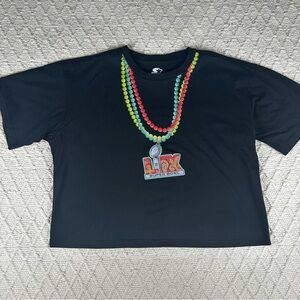 Starter Super Bowl LIV Black T-Shirt, Size M – Mardi Gras Beads, NFL Fan Tee